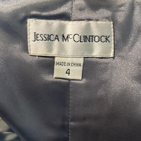 Vintage Jessica McClintock Strapless‎ Metallic Mini Dress in Silver Size 0 - Picture 6 of 9